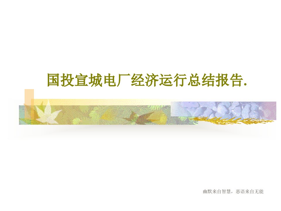 国投宣城电厂经济运行总结报告.PPT文档共45页