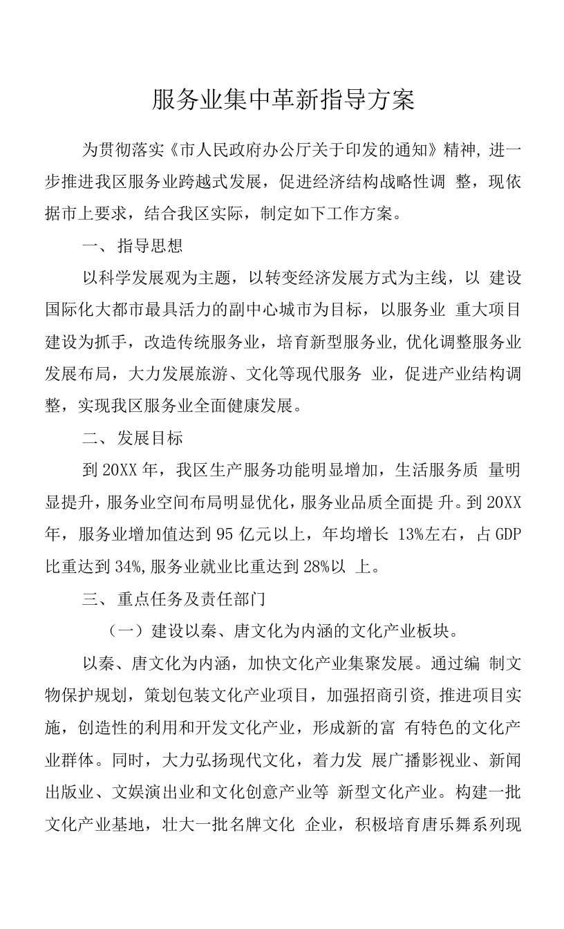 服务业集中革新指导方案.docx