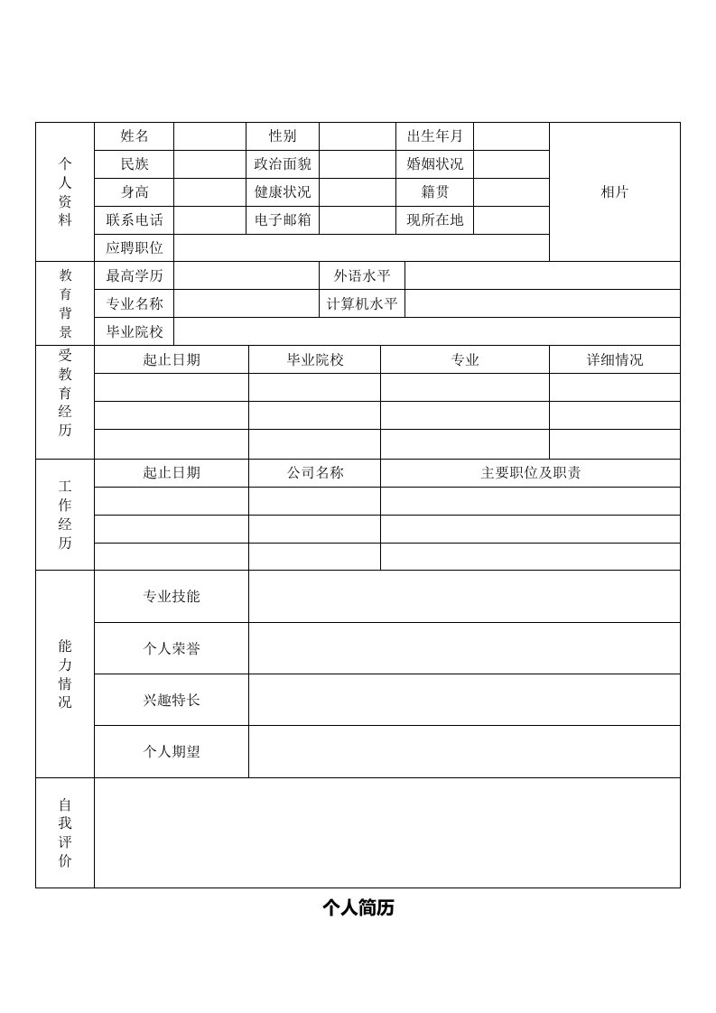 精品文档-空白标准表格29