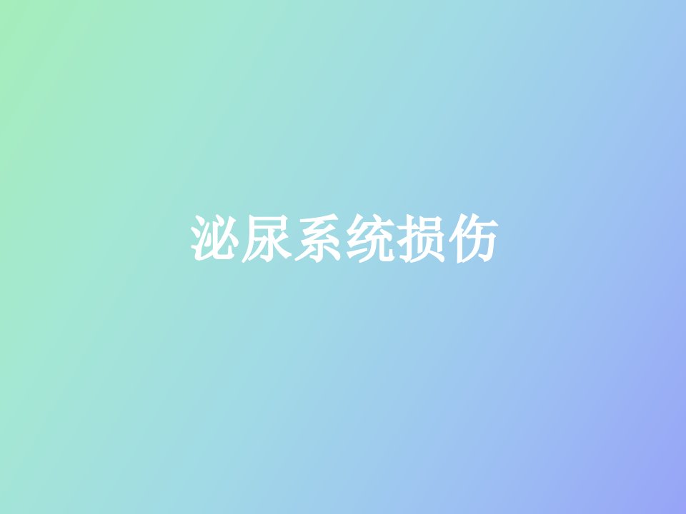 泌尿系统损伤