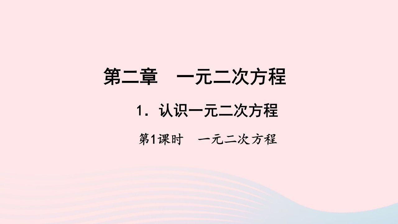 九年级数学上册第二章一元二次方程1认识一元二次方程第1课时一元二次方程作业课件新版北师大版