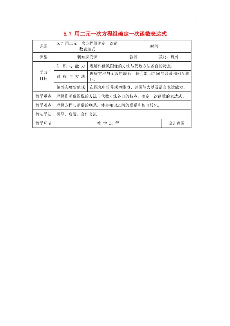 7_用二元一次方程组确定一次函数表达式_学案1