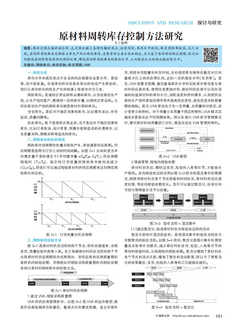 原材料周转库存控制方法研究