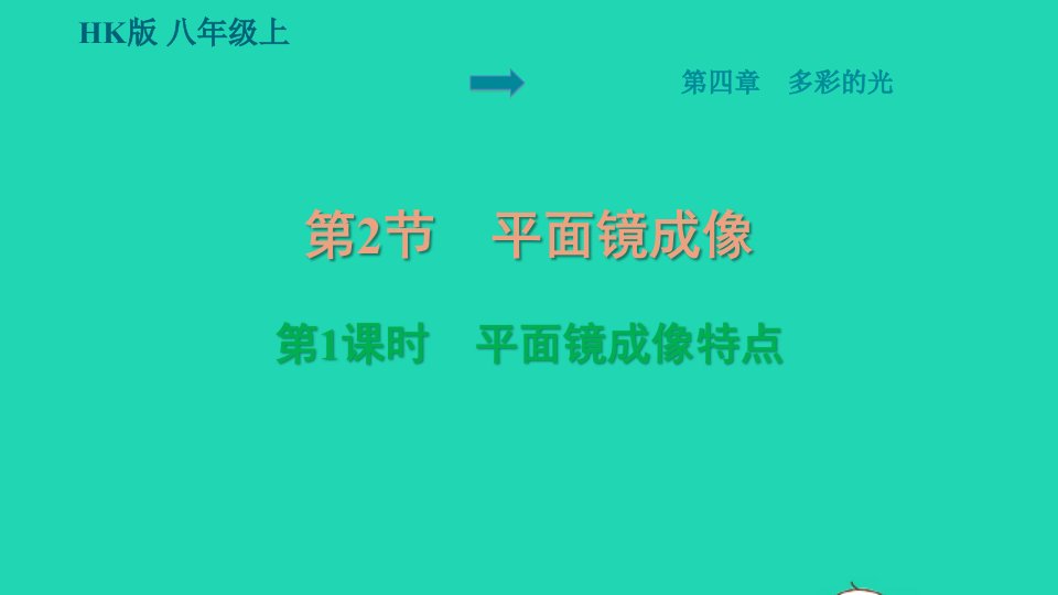 安徽专版八年级物理全册第四章多彩的光4.2平面镜成像预习手册课件新版沪科版