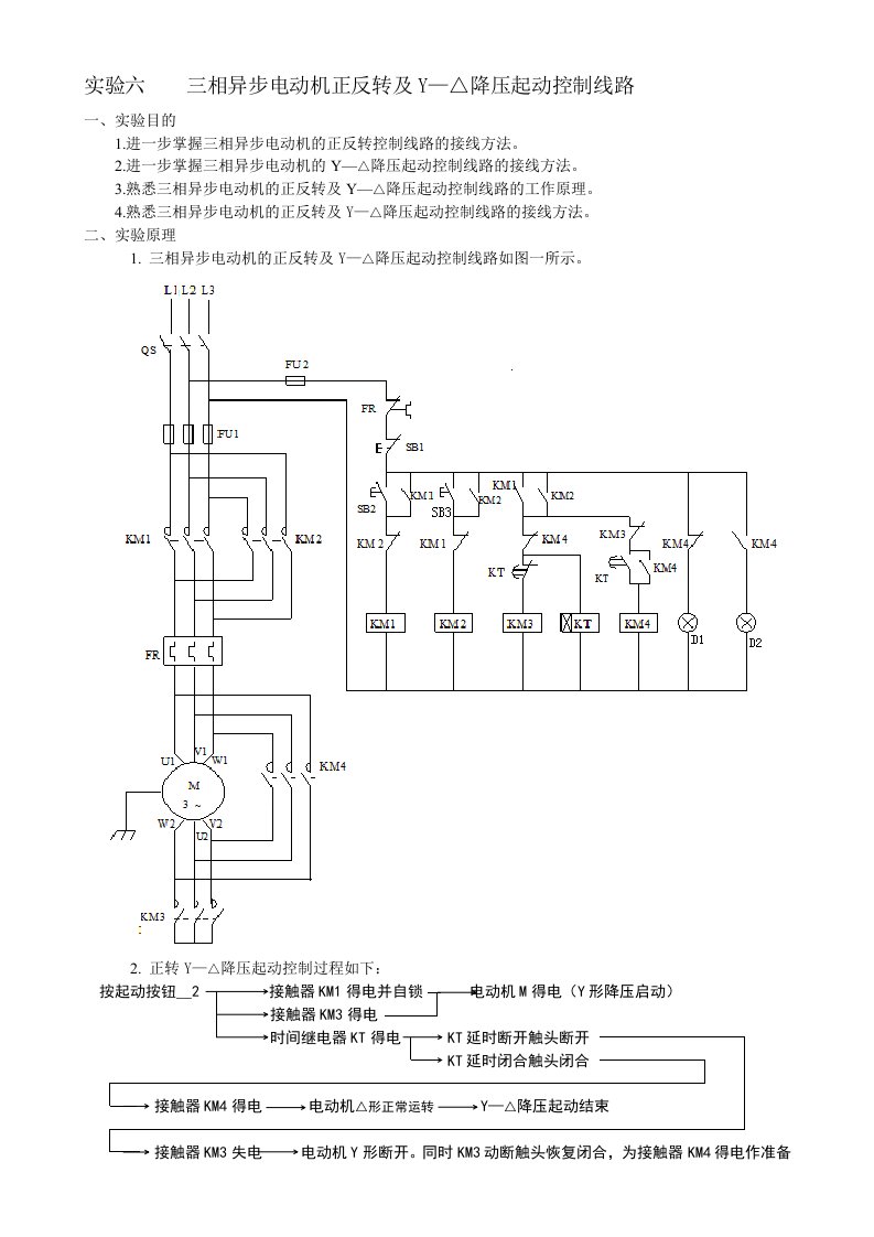 三相异步电动机正反转及Y降压起动控制线路