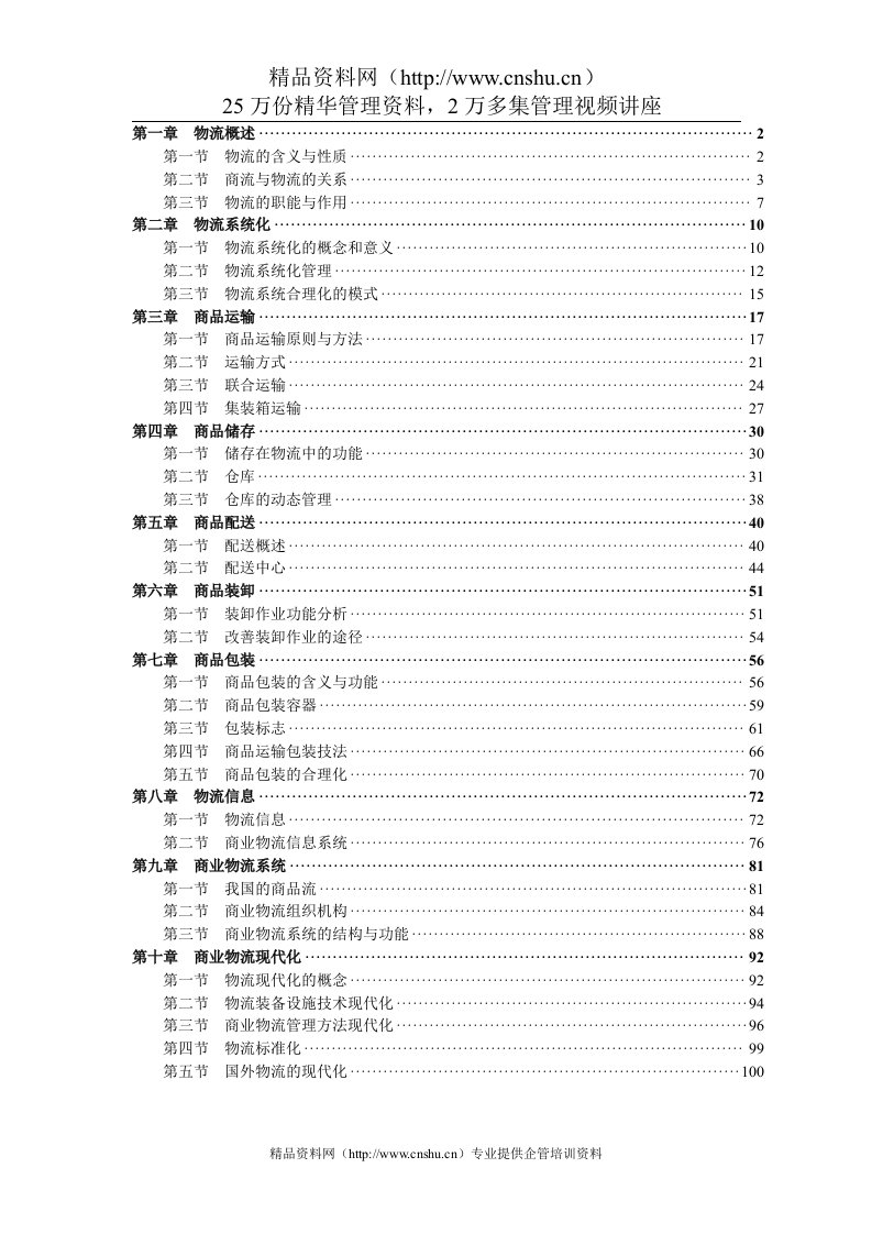 现代商业企业物流系统管理(4)