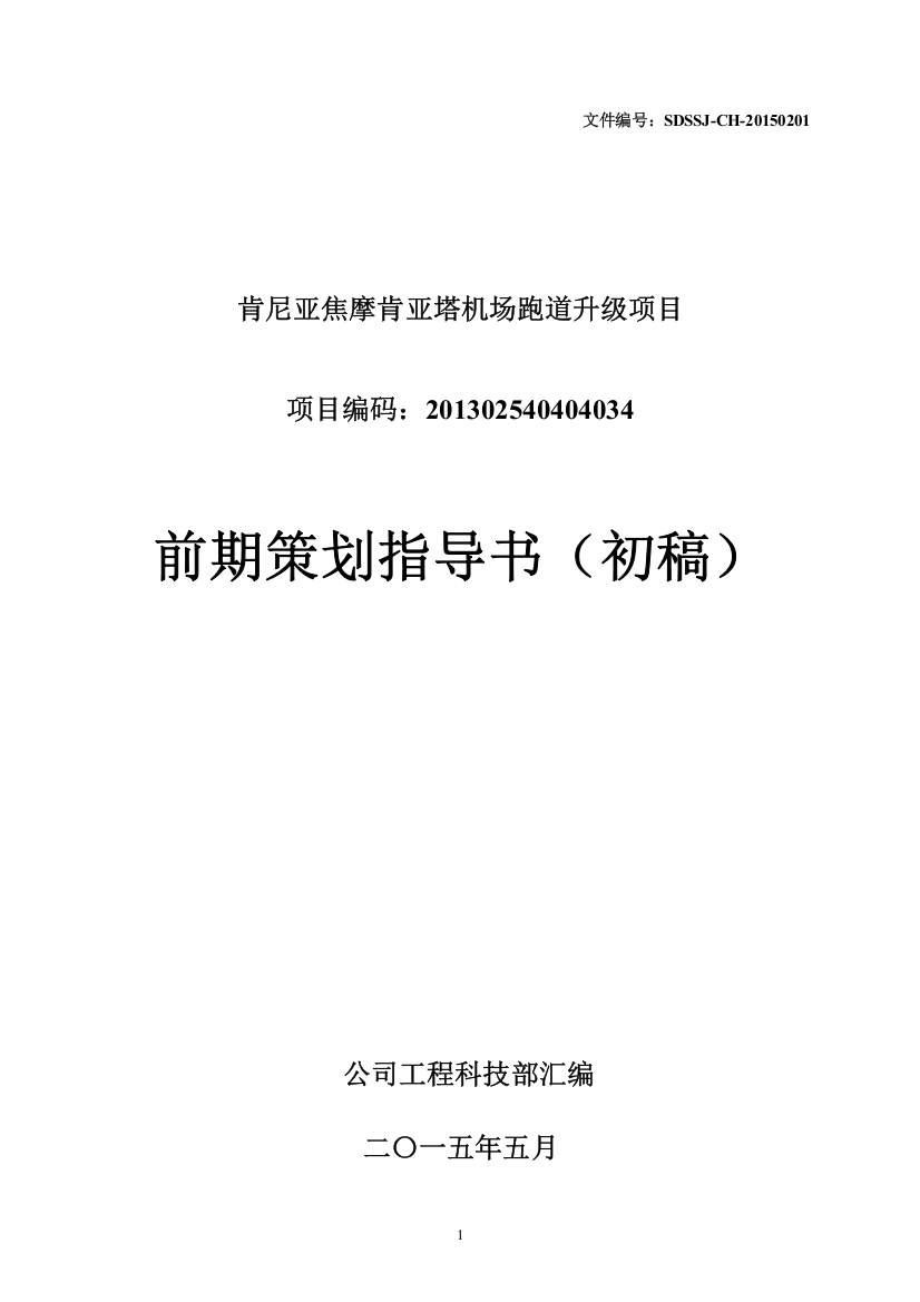 机场跑道升级项目前期策划指导书