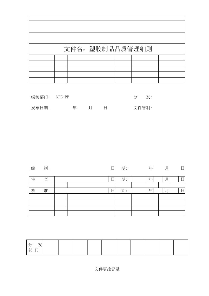 塑胶制品品质管理细则QI-MF8