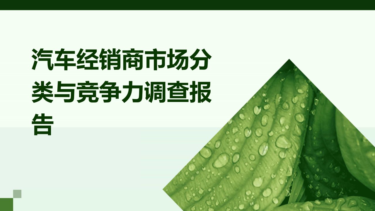 汽车经销商市场分类与竞争力调查报告