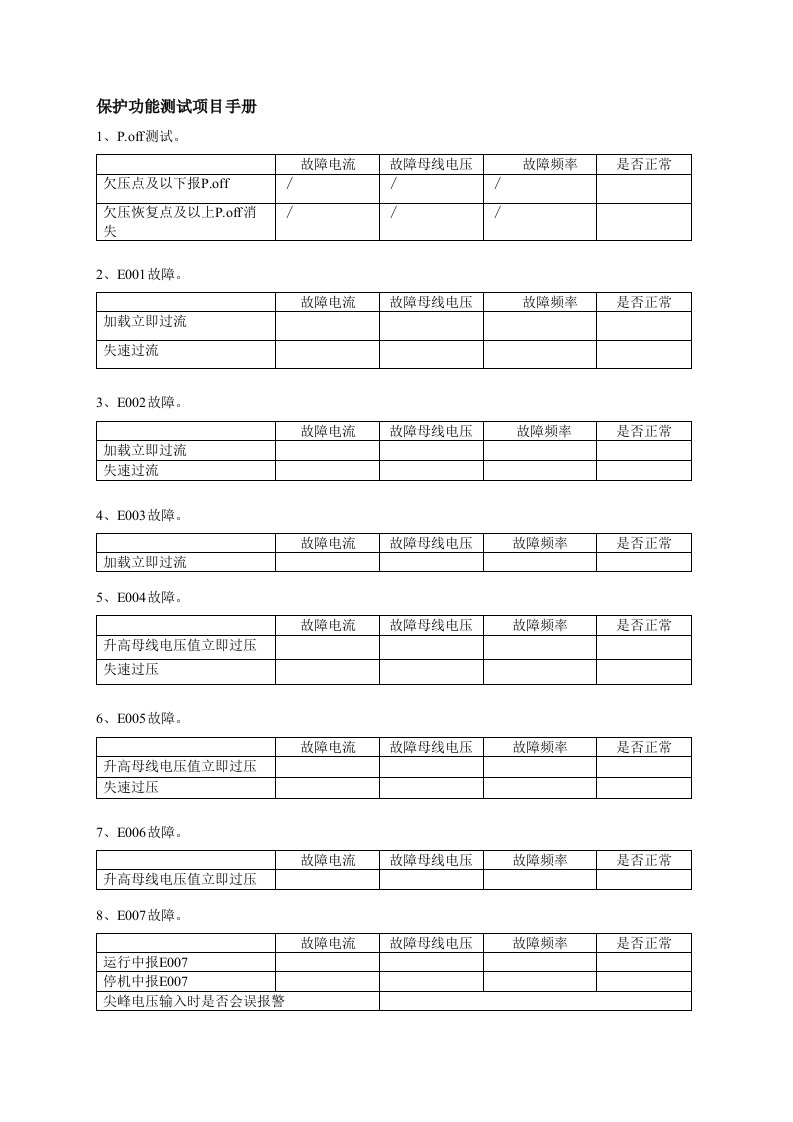 《变频器保护功能测试项目手册20160929》.doc