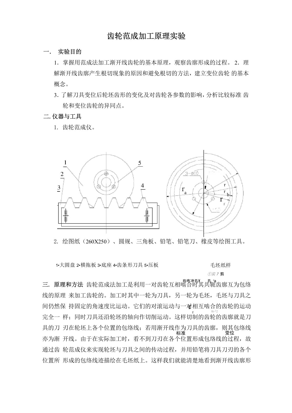 齿轮范成加工原理实验