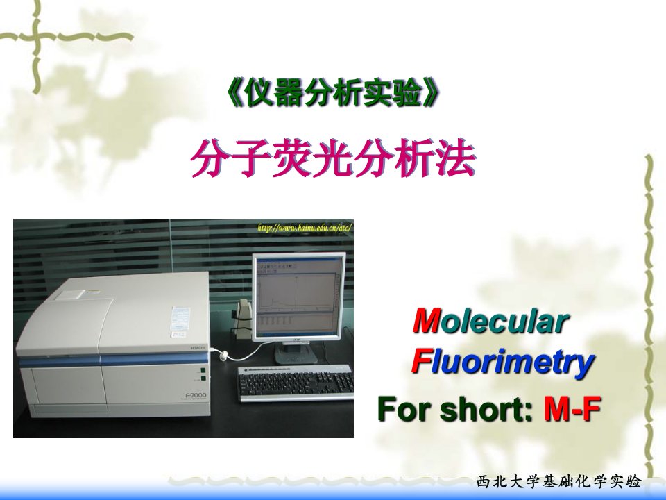 仪器分析实验分子荧光分析法