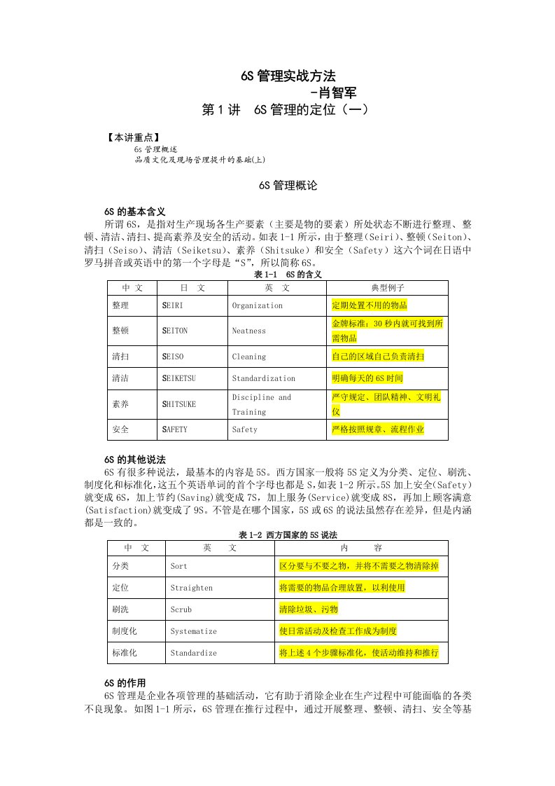 6S管理实战方法