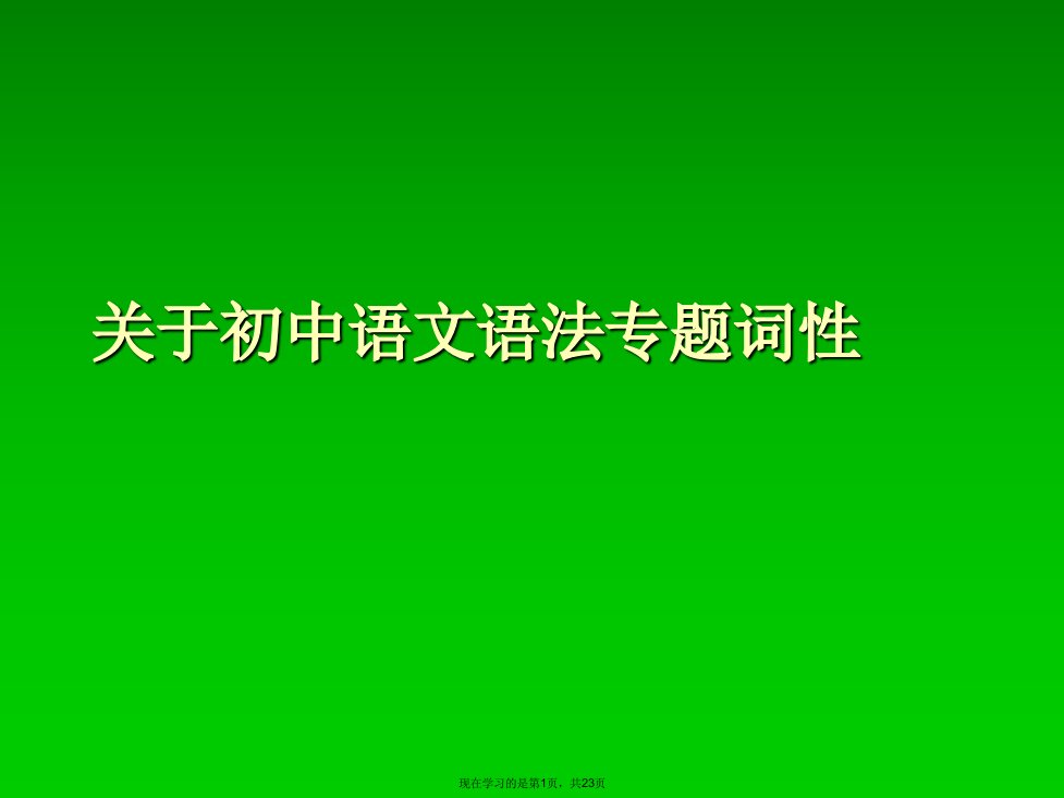 初中语文语法专题词性课件