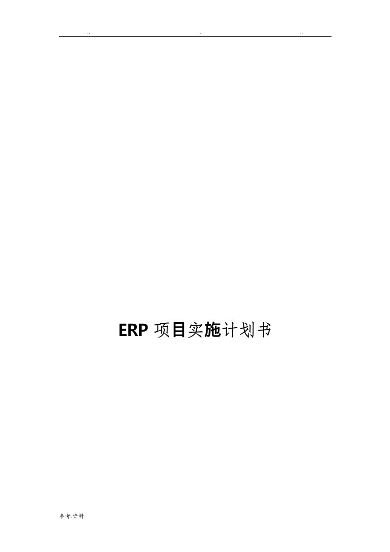 ERP项目实施计划书