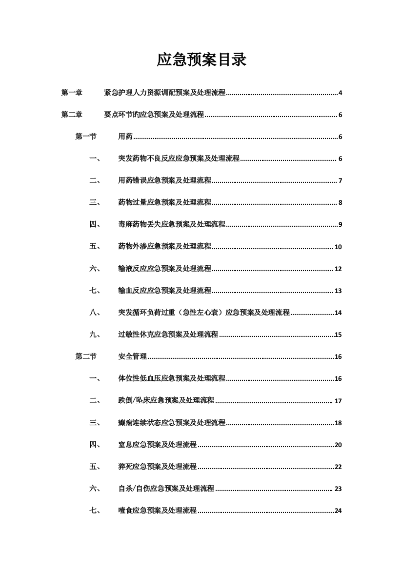 医院应急预案模板