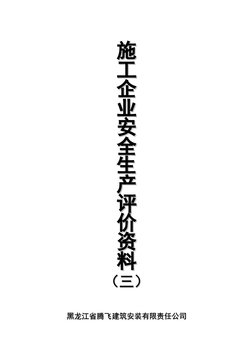 建筑施工企业安全生产评价资料(三)