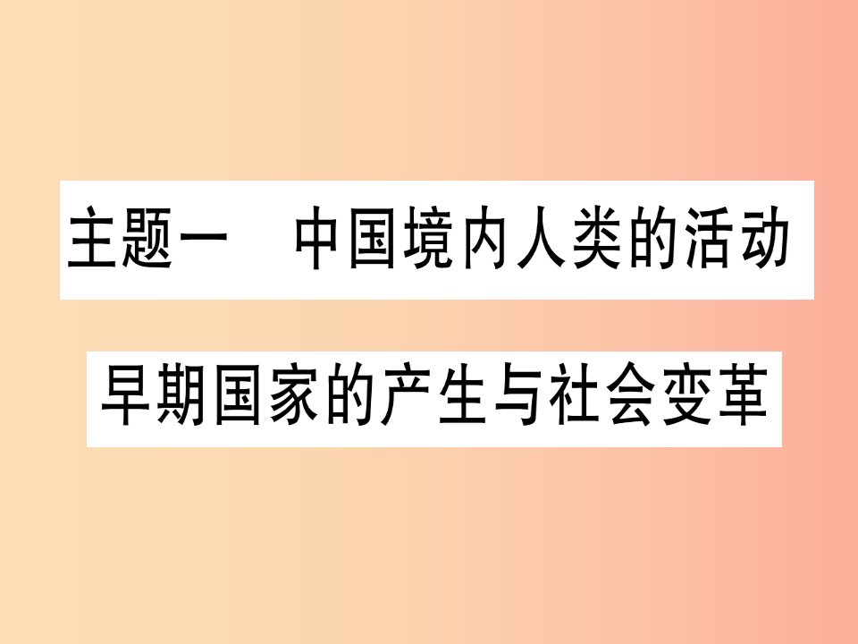 2019中考历史总复习