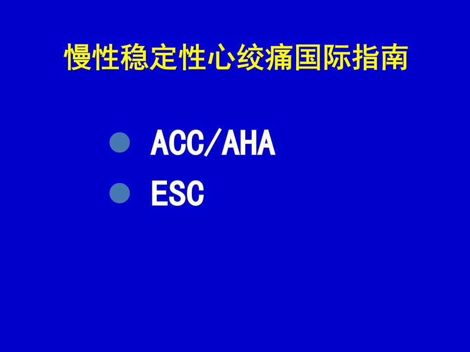 国际指南慢性稳定性心绞痛指南