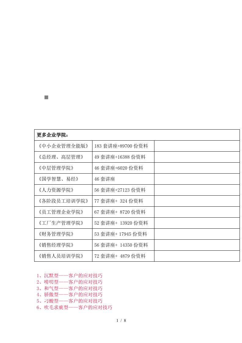 针对不同性格客户的处理技巧