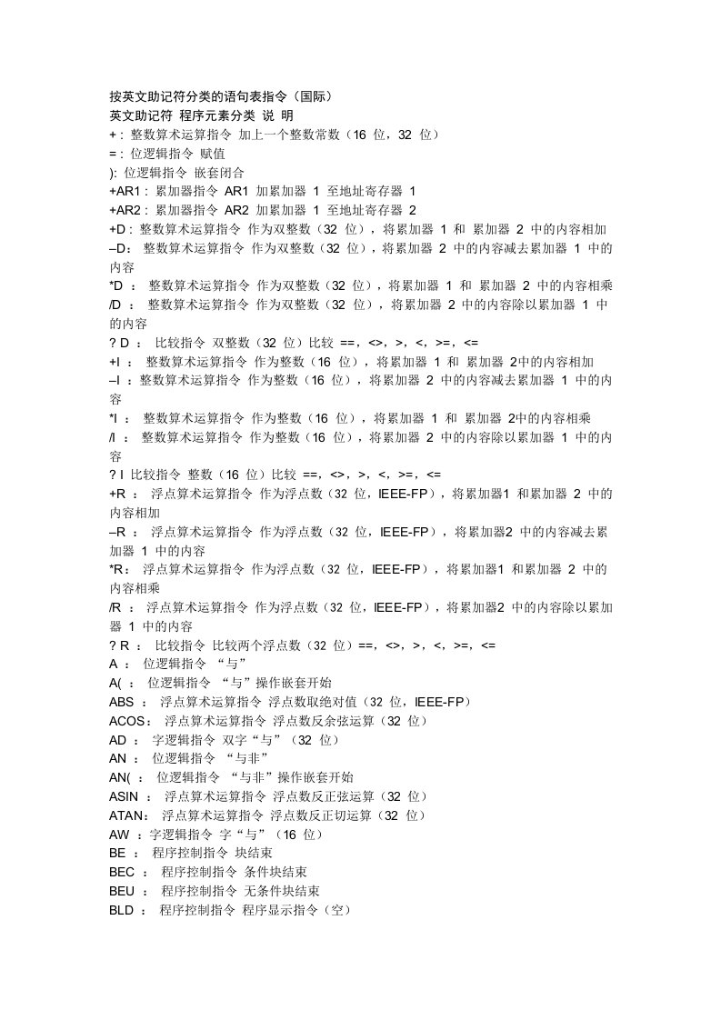 S7-300STL指令注释