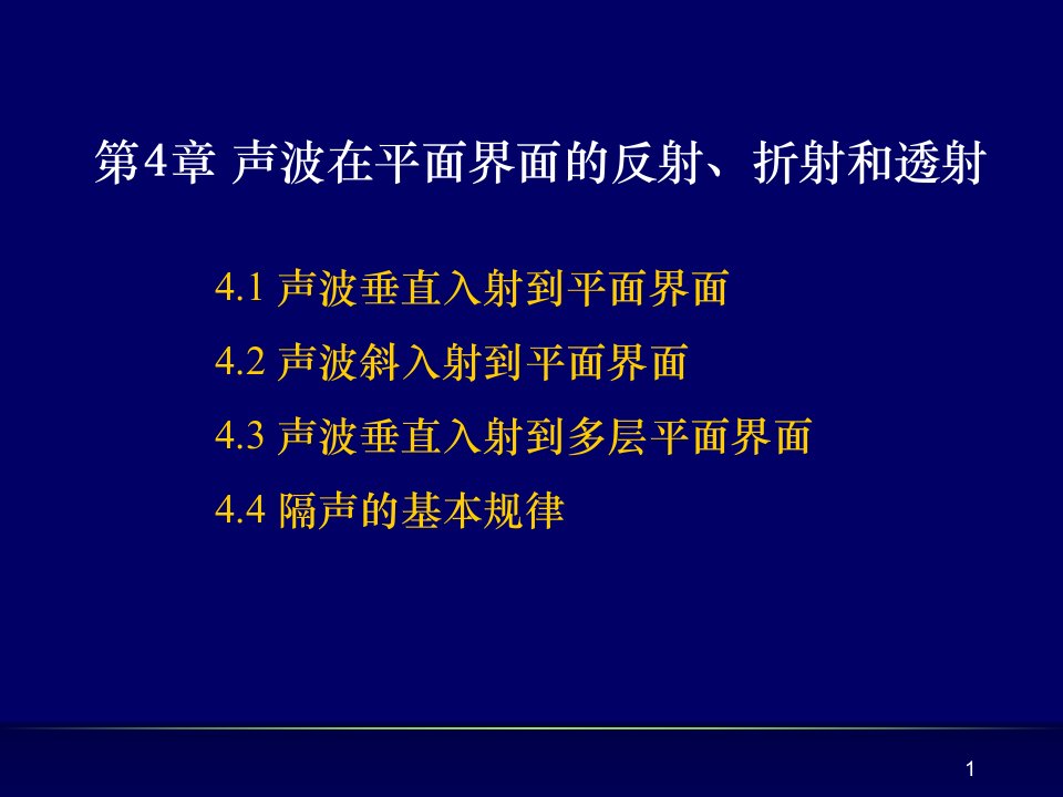 管理学第4章声波在平面界面的反射折射和透射课件