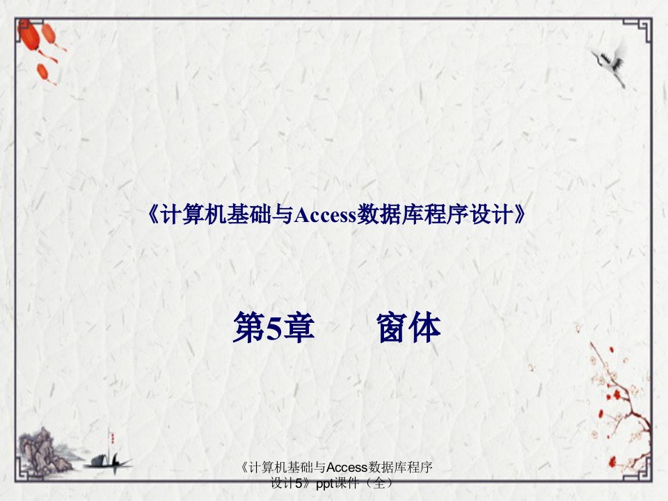 《计算机基础与Access数据库程序设计5》ppt课件(全)