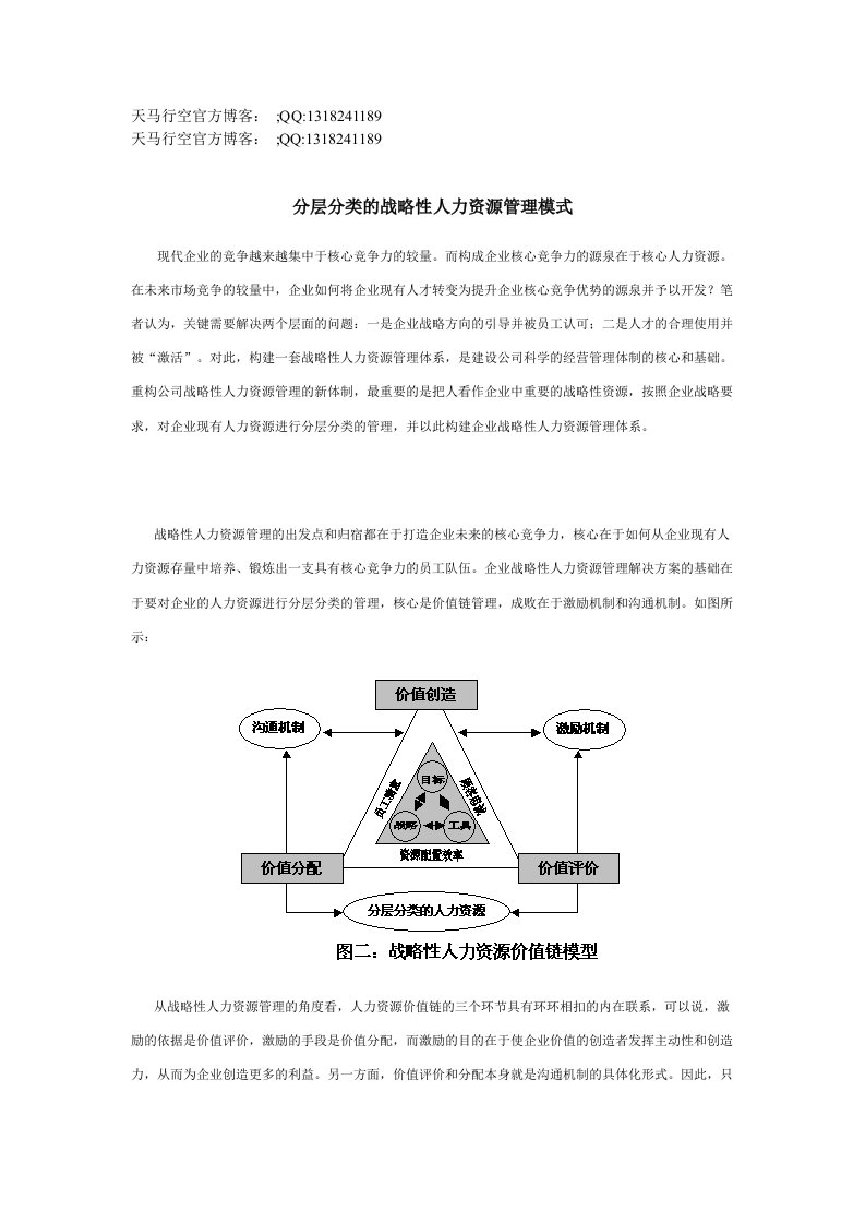 分层分类的战略性人力资源管理模式培训