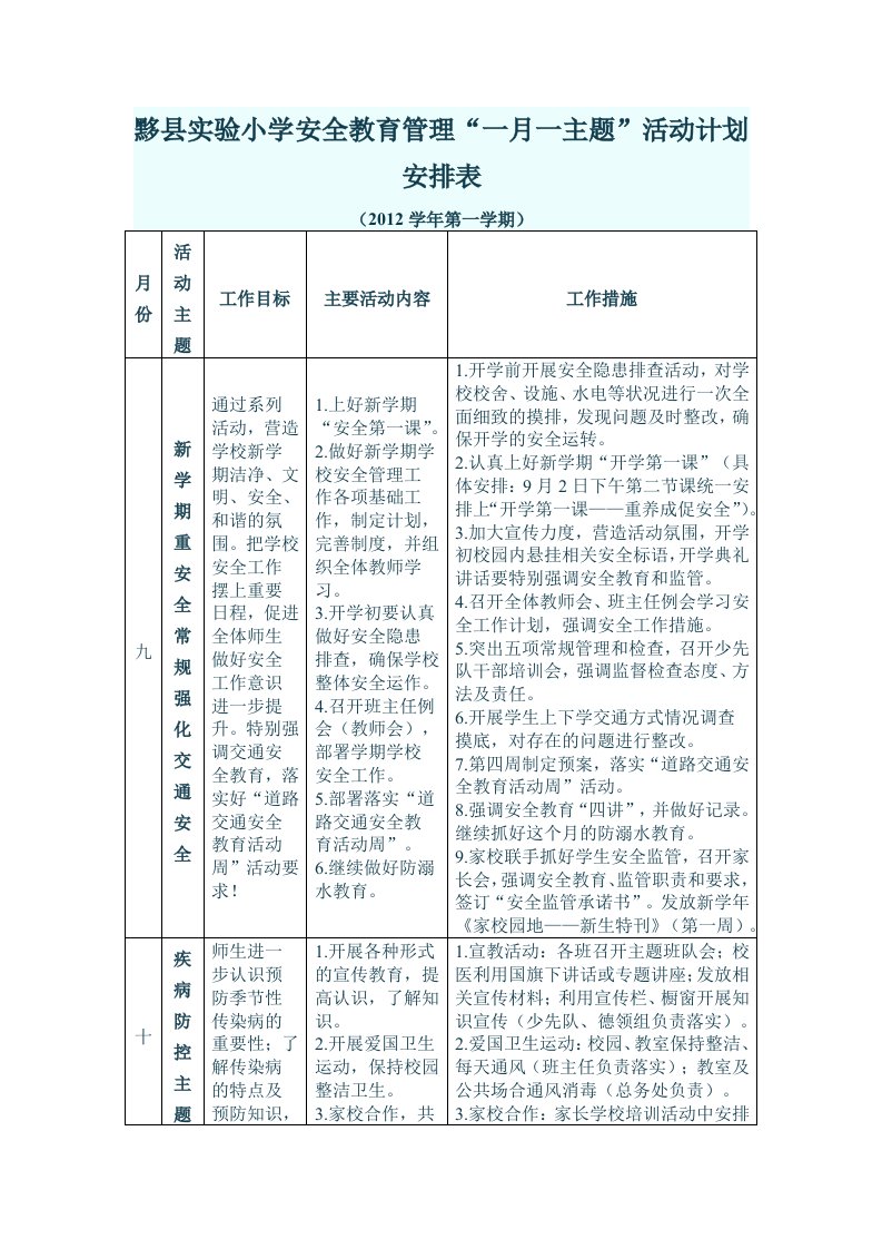 栗塘小学安全教育管理