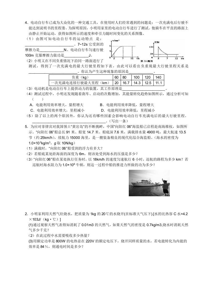 中考总复习-综合能力题