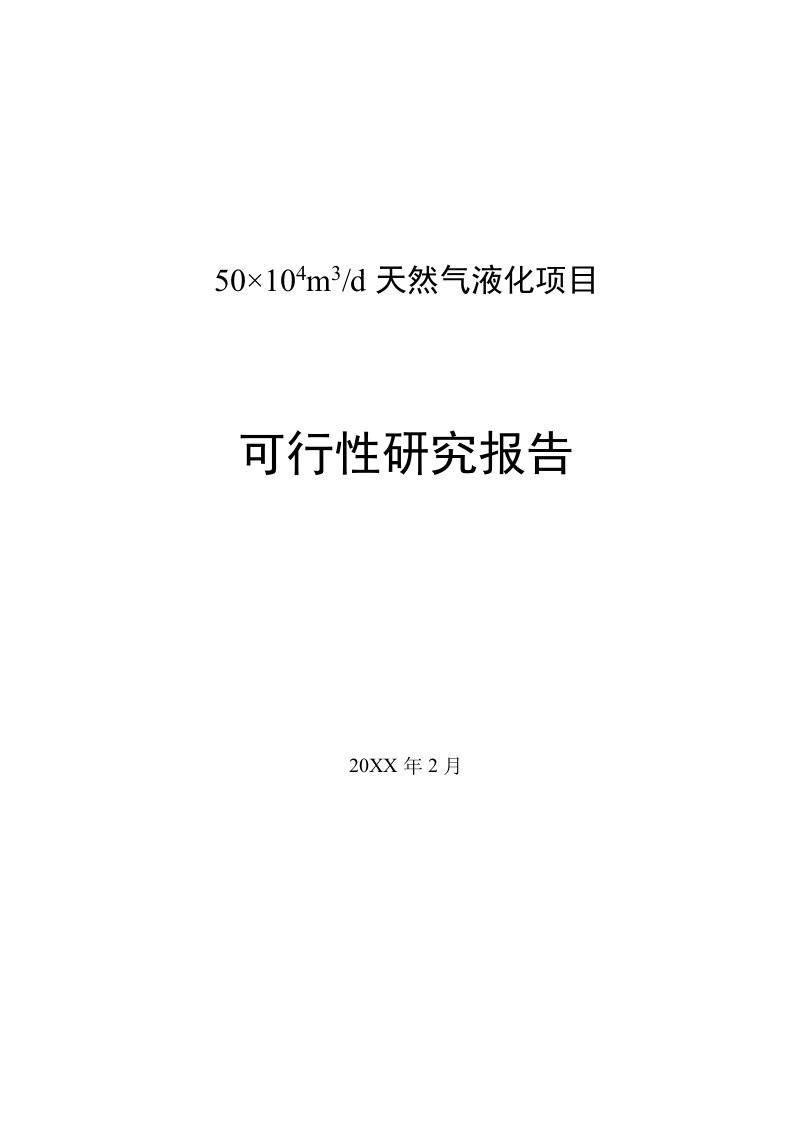 项目管理-液化天然气LNG项目可研报告