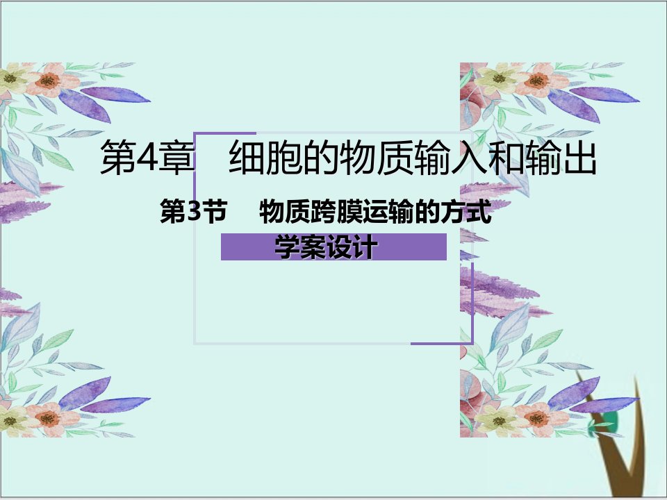 省级生物新课标骨干教师培训交流ppt课件完美版物质跨膜运输的方式