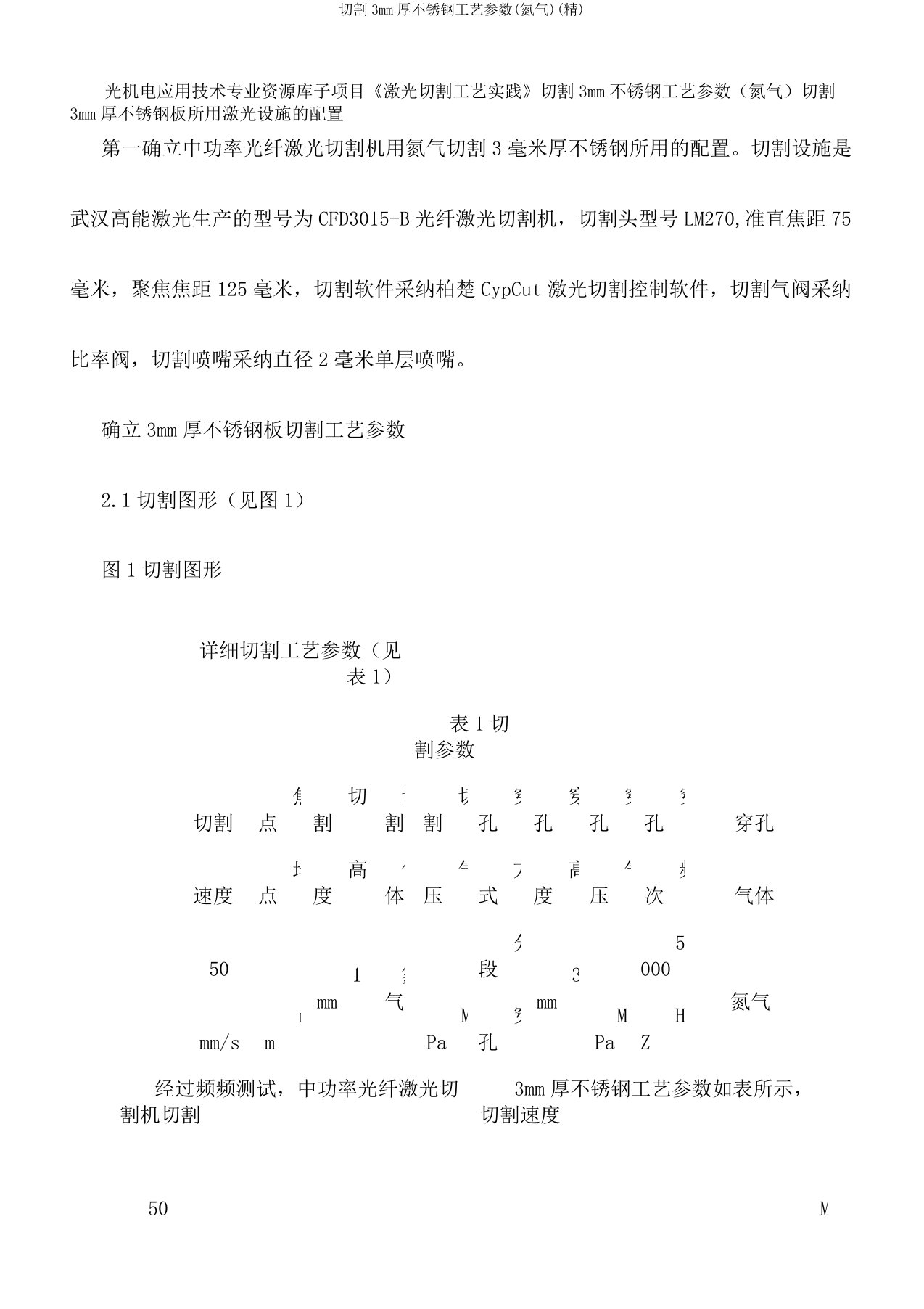 切割3mm厚不锈钢工艺参数(氮气)(精)