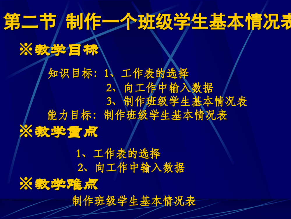 制作一个班级学生基本情况表