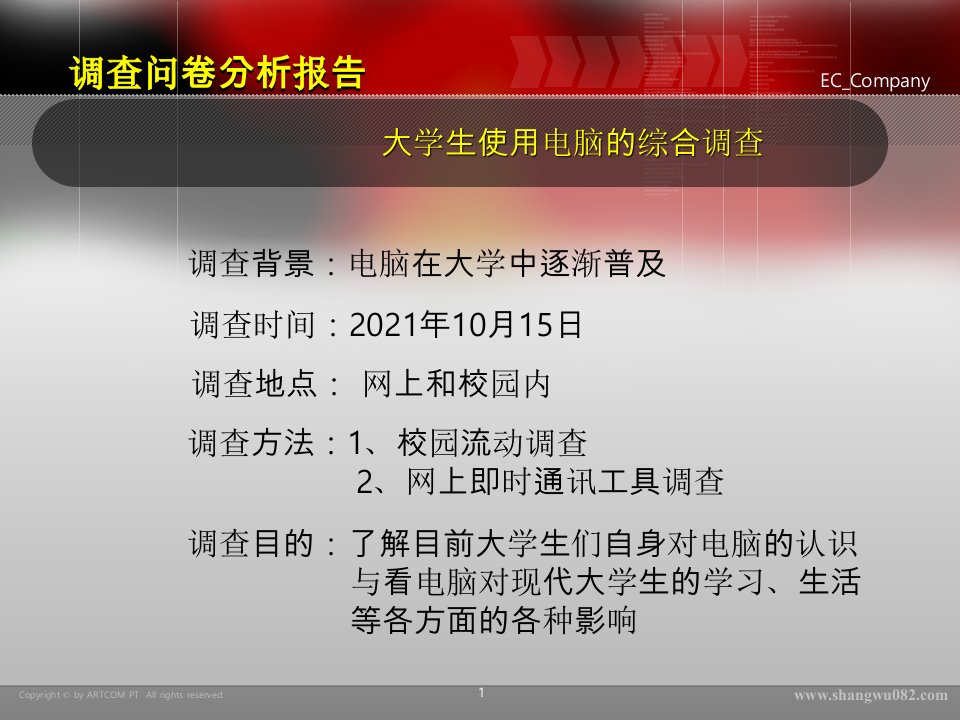 大学生电脑使用情况调查问卷分析报告