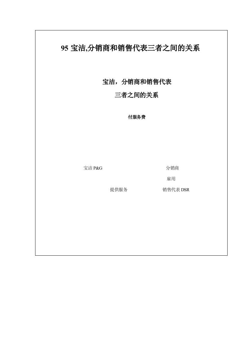 95宝洁-分销商和销售代表三者之间的关系