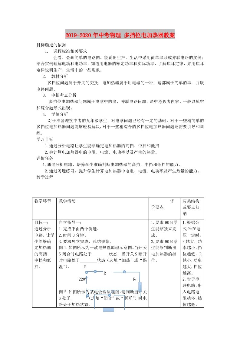 2019-2020年中考物理