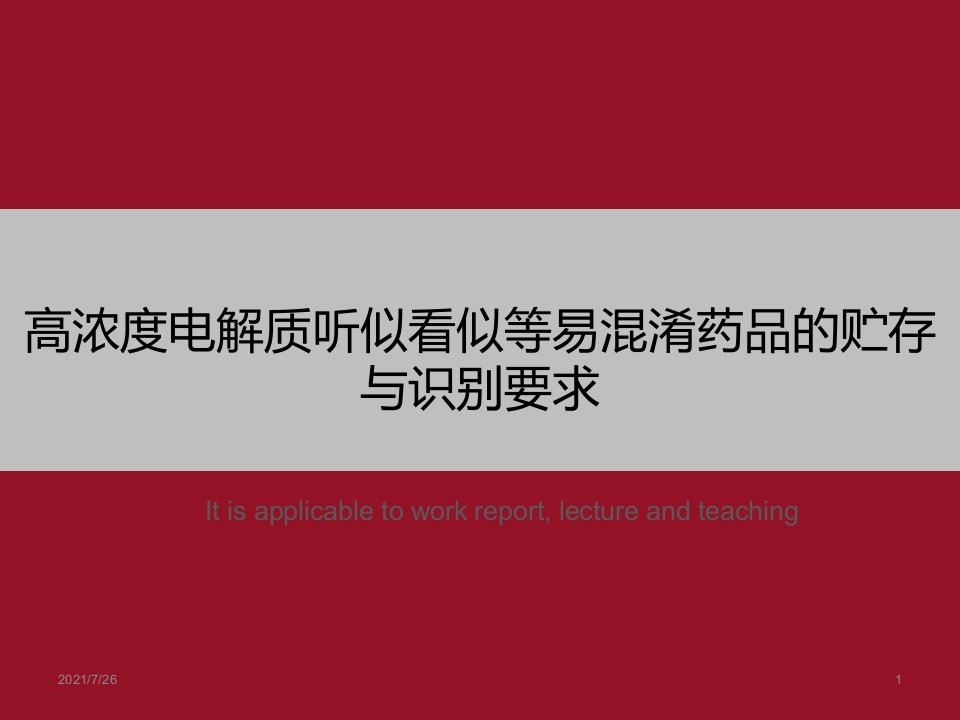 《高浓度电解质听似看似等易混淆药品的贮存与识别要求》PPT课件模板