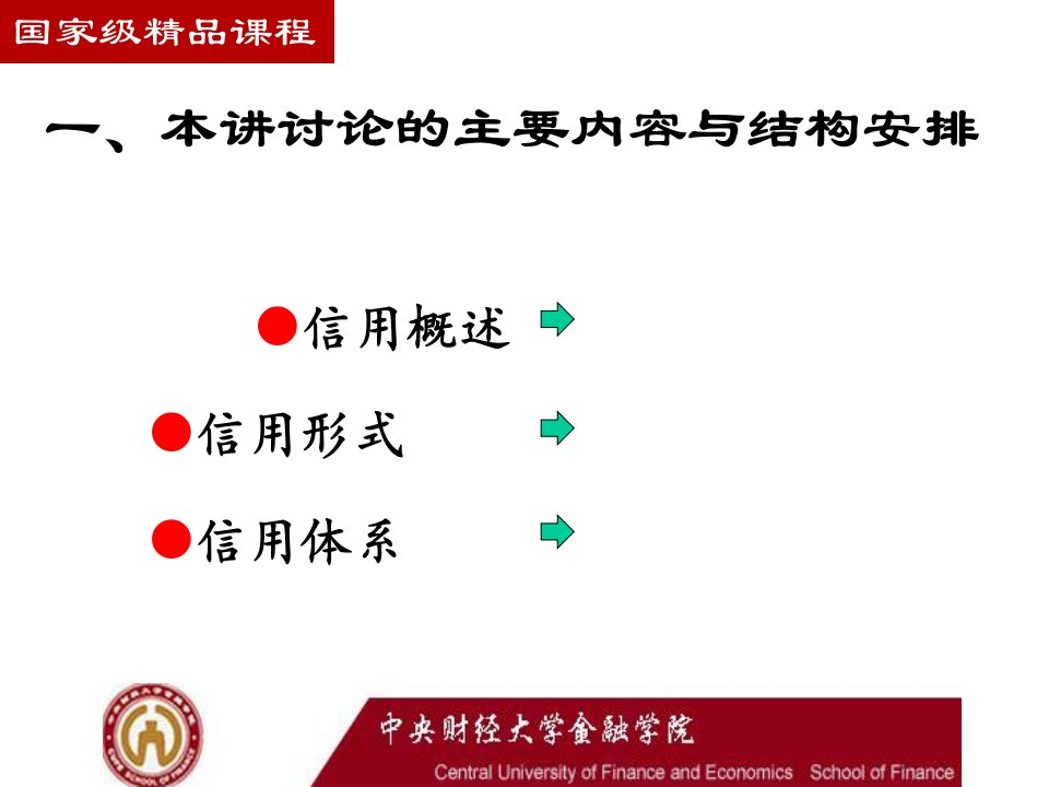 中财金融学第03讲信用与信用体系