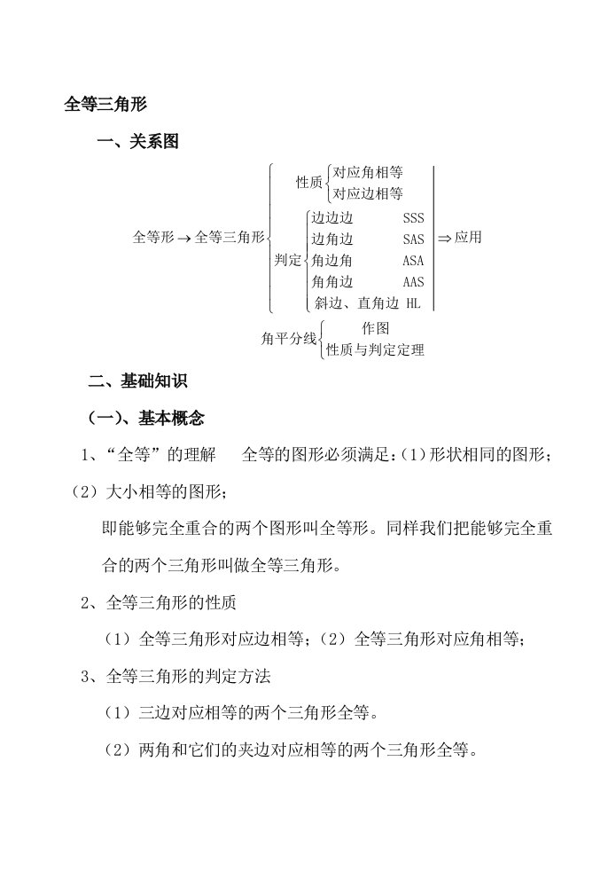 苏教版数学八上第一章、第二章知识点总结(完整版)