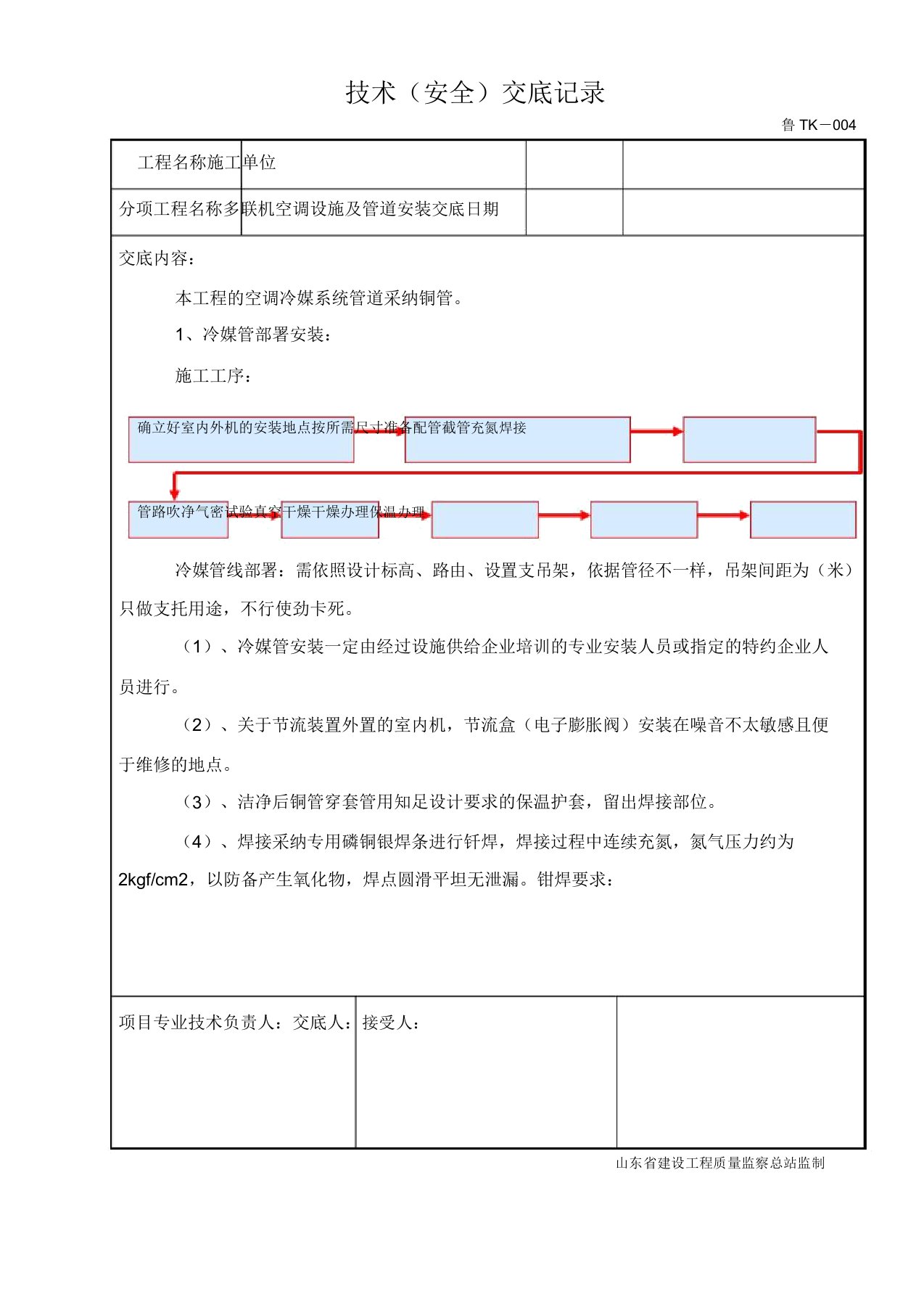 多联机技术交底记录