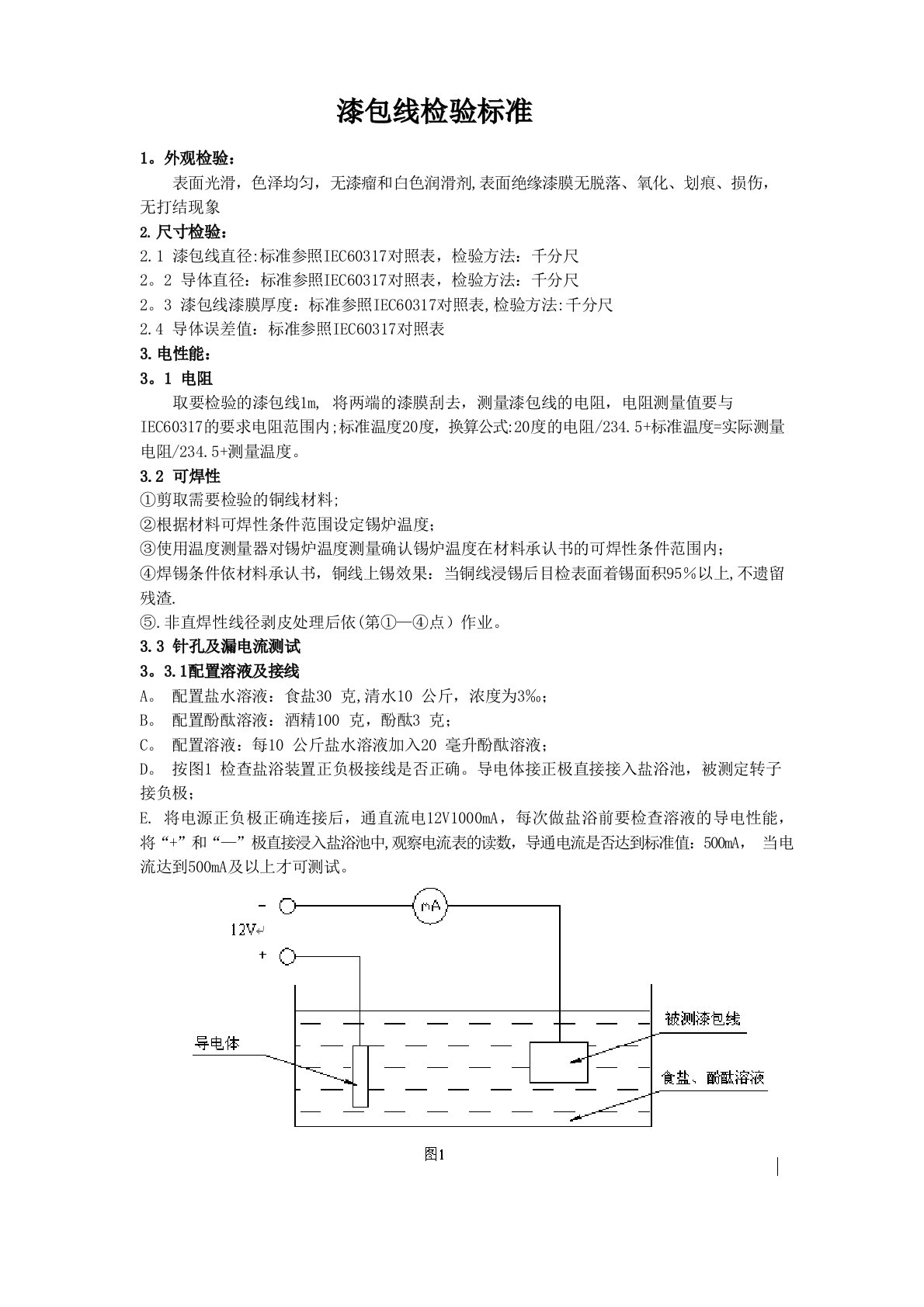 漆包线检验标准