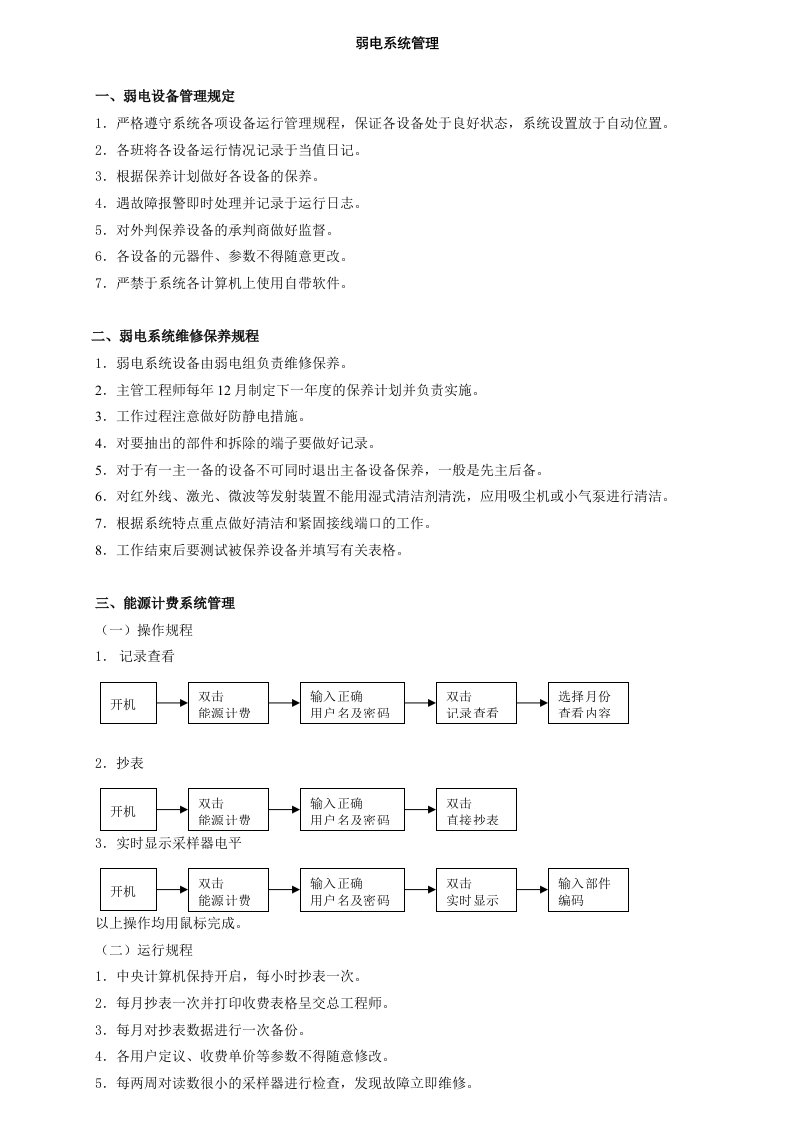 弱电系统维修保养规程汇总