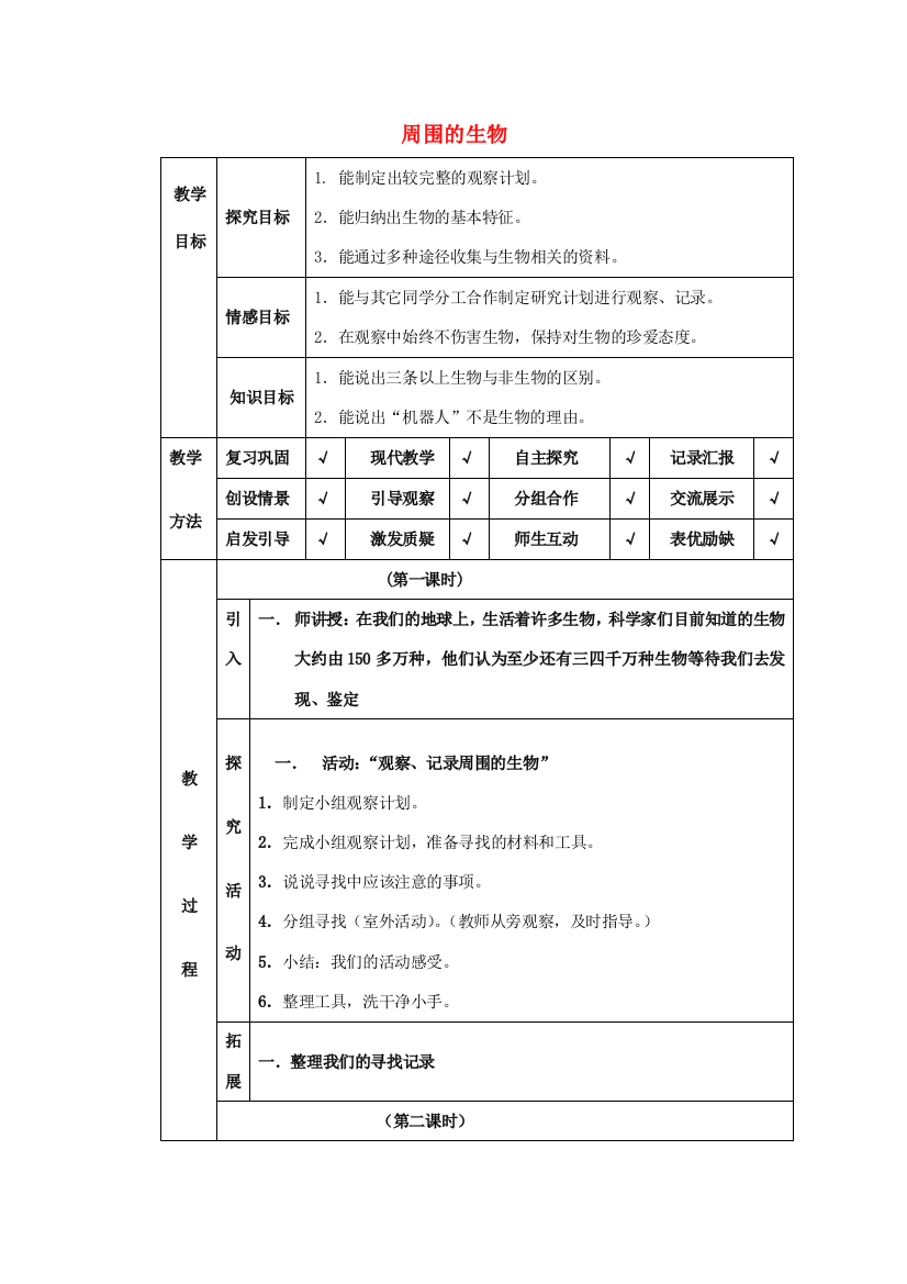 四年级科学下册