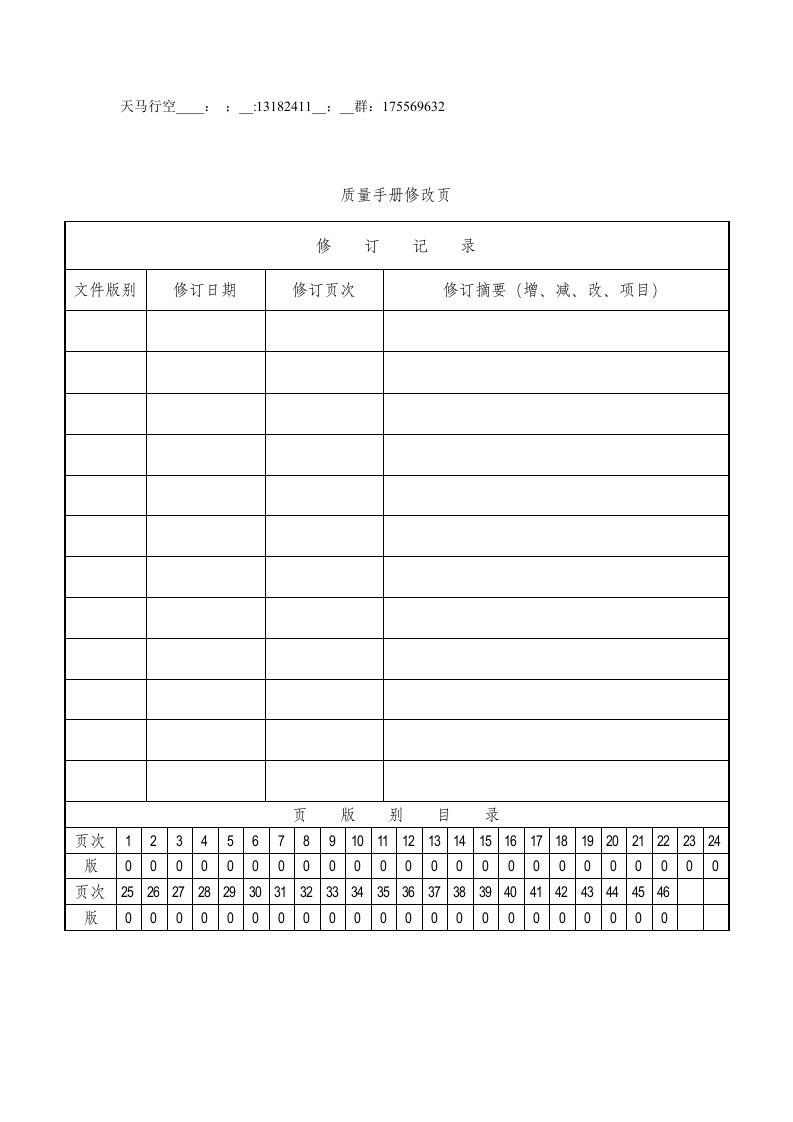 质量手册和质量管理体系