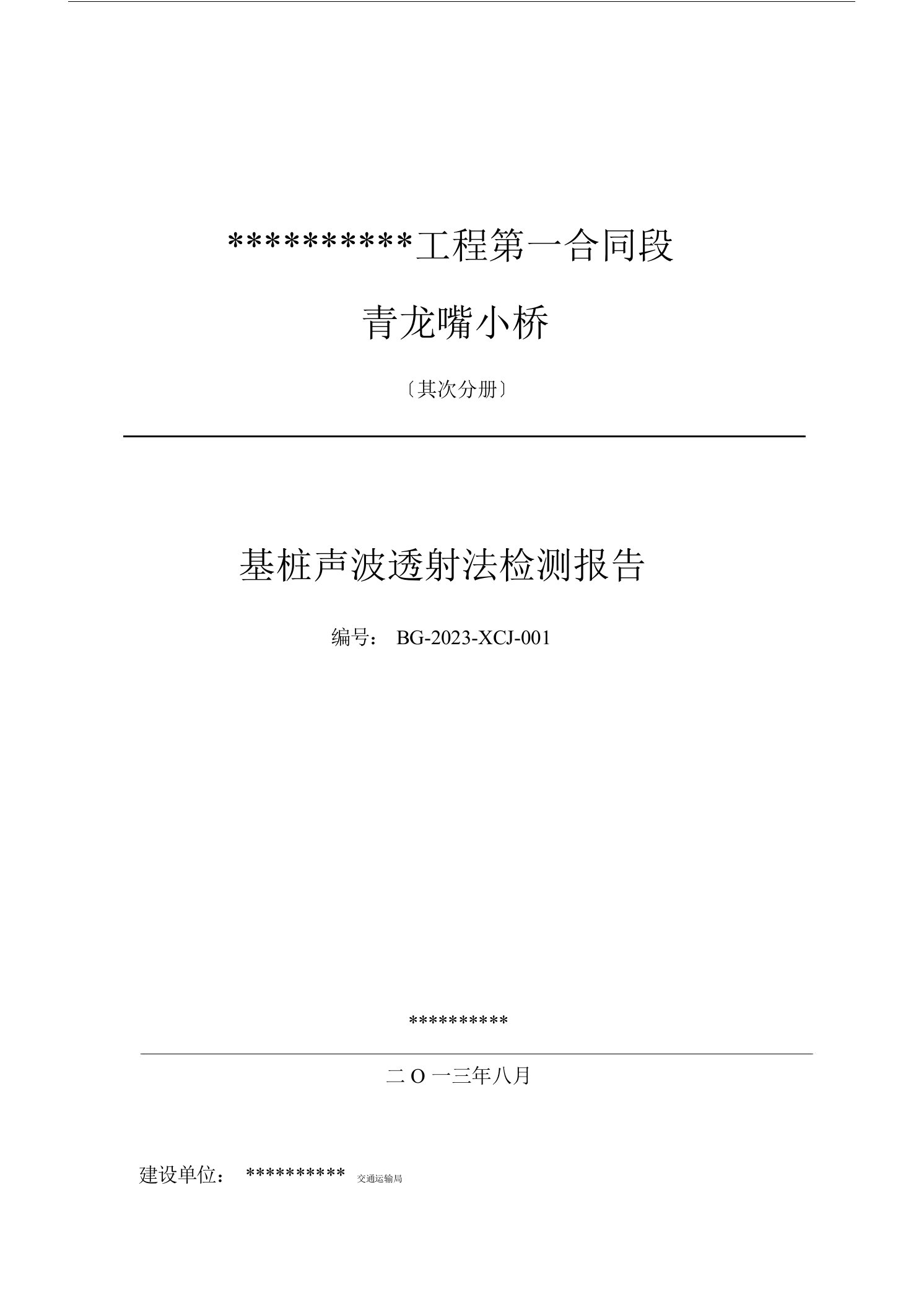 超声波透射法检测桩基性报告总结