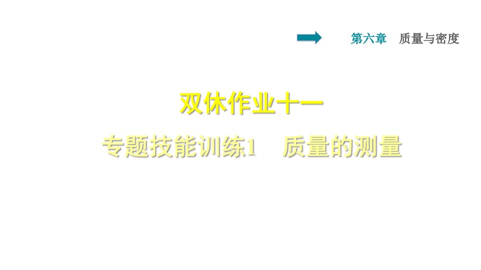 八年级物理上册质量的测量专题技能训练课件