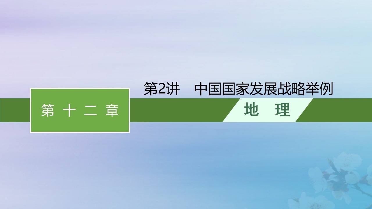 适用于新高考新教材福建专版2024届高考地理一轮总复习第12章环境与发展第2讲中国国家发展战略举例课件