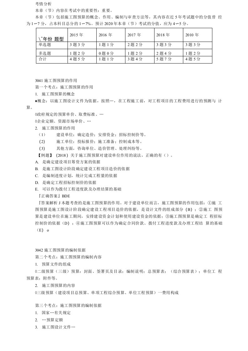 一建【经济】精讲讲义：建设工程项目施工图预算3041