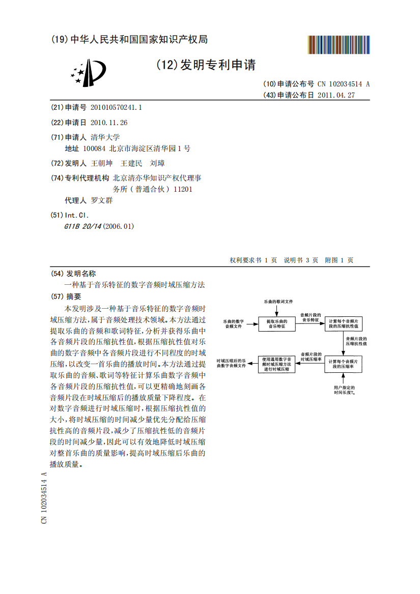 一种基于音乐特征的数字音频时域压缩方法